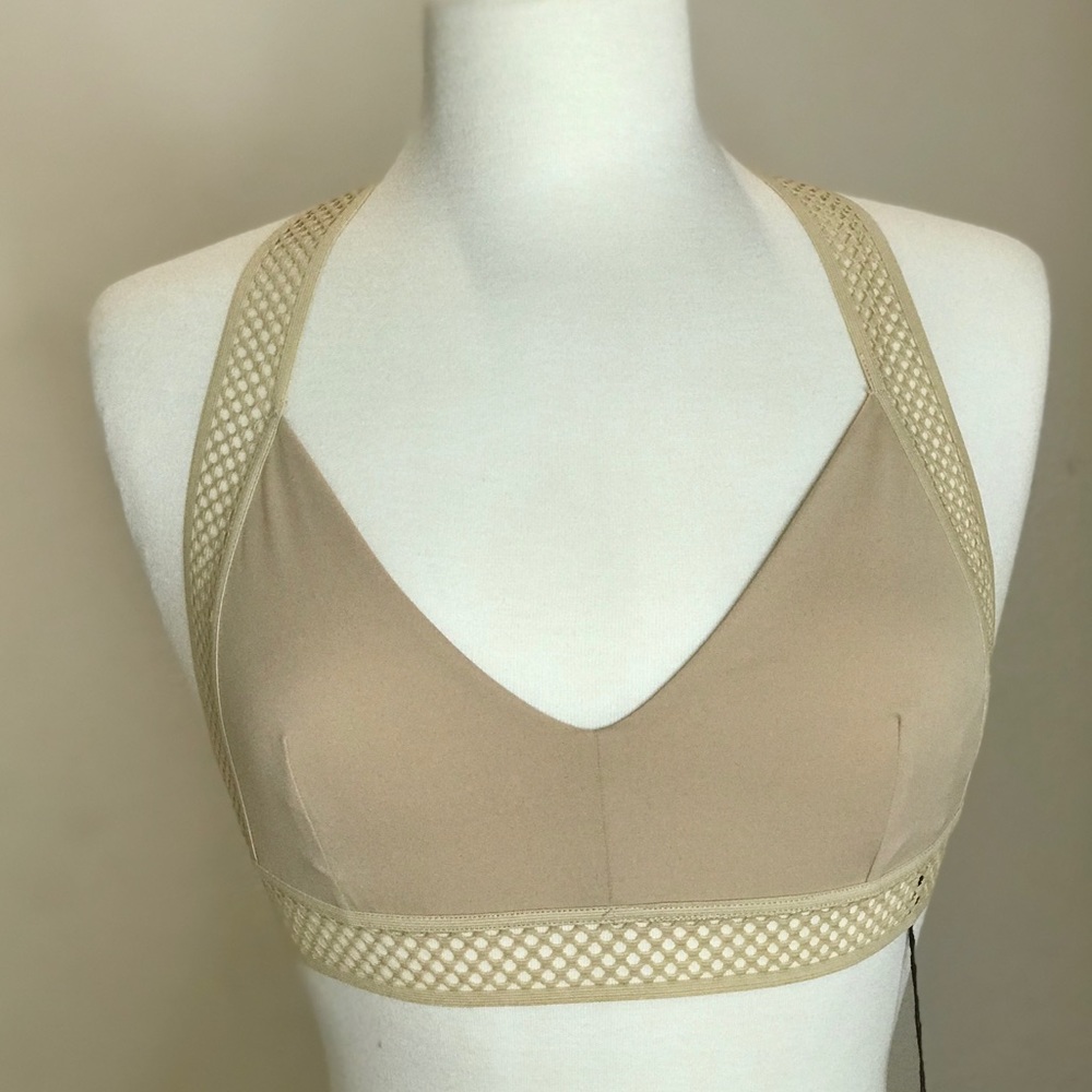 NEW Tan Rehab T-Back Mesh Triangle Sporty Bralette